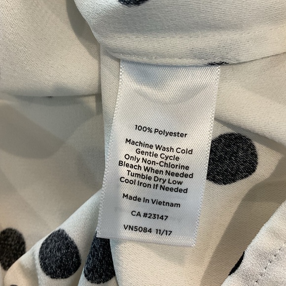 Talbots Black and White Polka Dot, Bell Sleeve Blouse - Picture 11 of 12